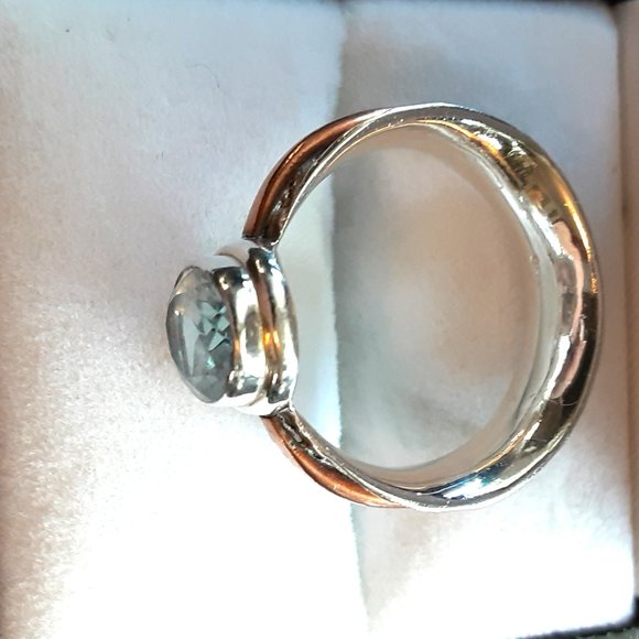 925 Stamped Sterling & Aquamarine Ring - Picture 9 of 9